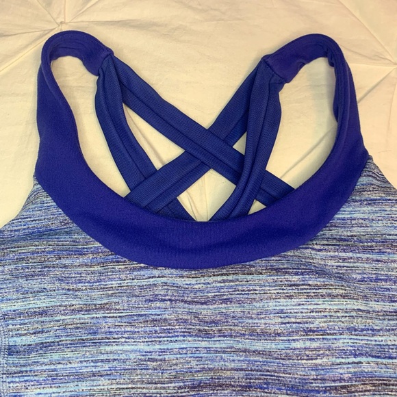 Lululemon | Navy / Teal Striped Dye Tank Top w Bra - Picture 2 of 8